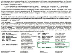 convocazione Juniores